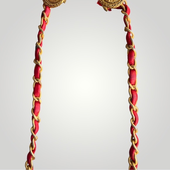 Chanel Red Belt Bag with Vintage Chain Bow Belt - Picture 14 of 17